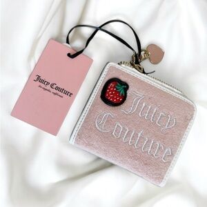 Juicy Couture Strawberry Pink Diamond Sweet Juicy L Zip Card Case